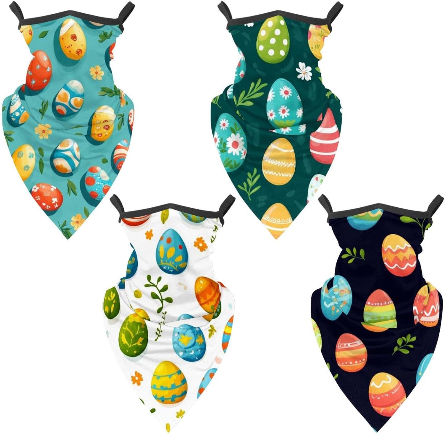 4 Pieces Easter Painted Eggs Neck Gaiter Bandana Face Mask, Sun Cooling Scarf Gator Cover Head for Men Women