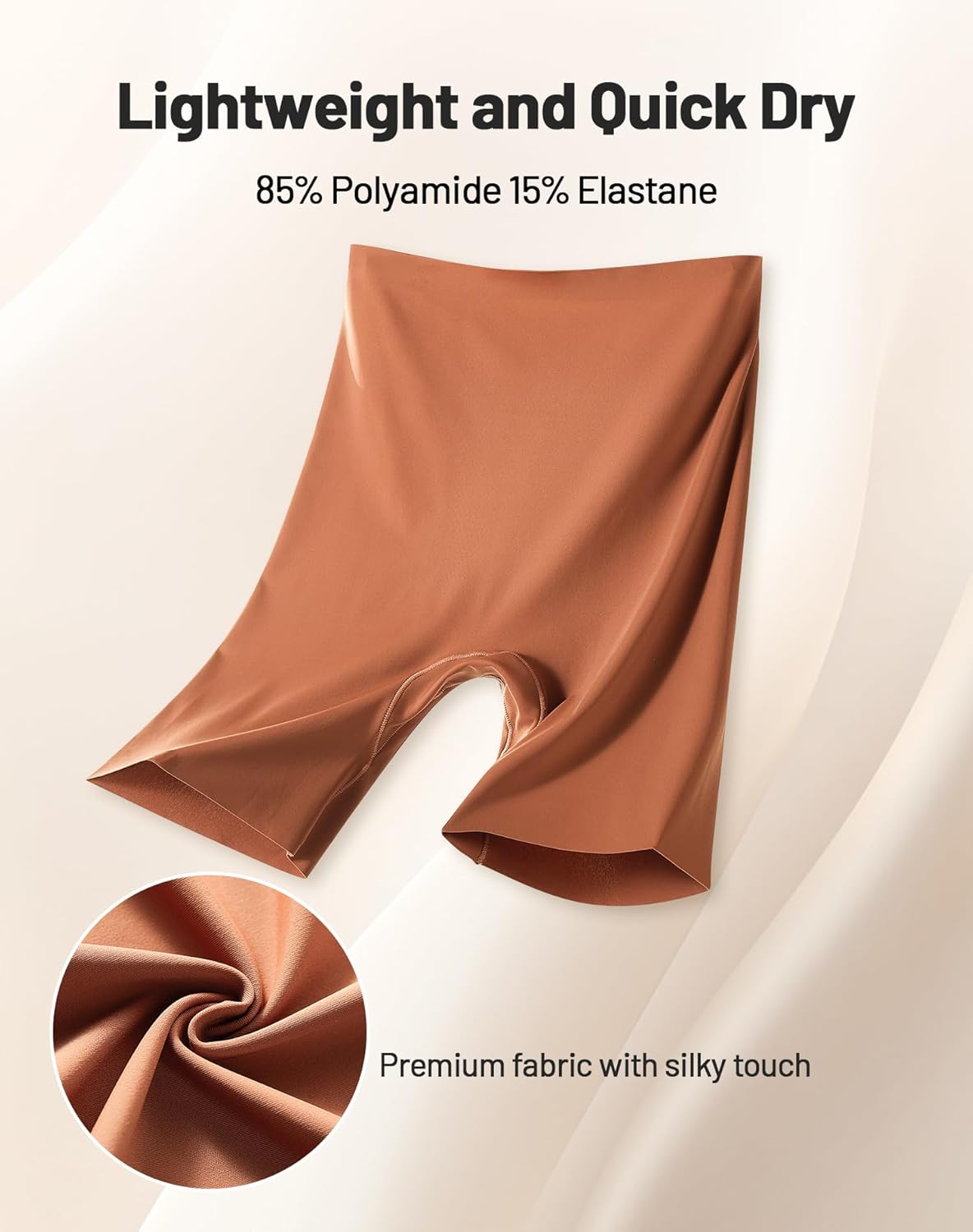 Women's Boyshorts Underwear High Waisted Seamless Boxer Briefs Panties 3-Pack - Image 6