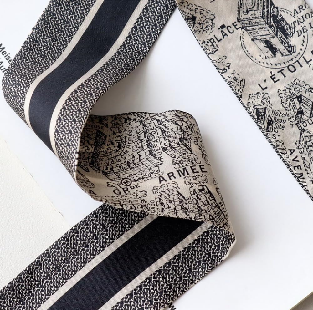 JERLA 100% Mulberry silk Scarf Head Hair Ribbon Handbag Handle wrap Tie Bundle Neckerchief Scarf for women - Image 3