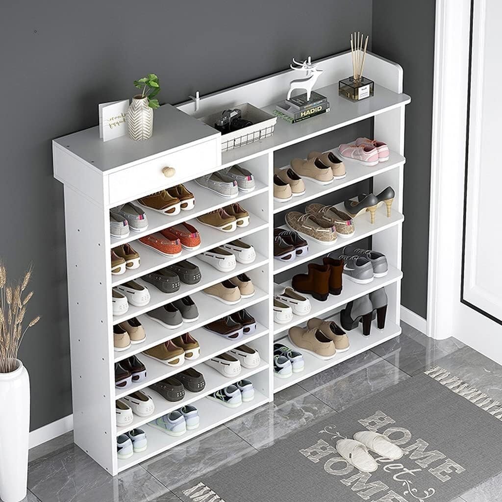 Étagère à chaussures grande capacité meuble de rangement blanc pour chambre