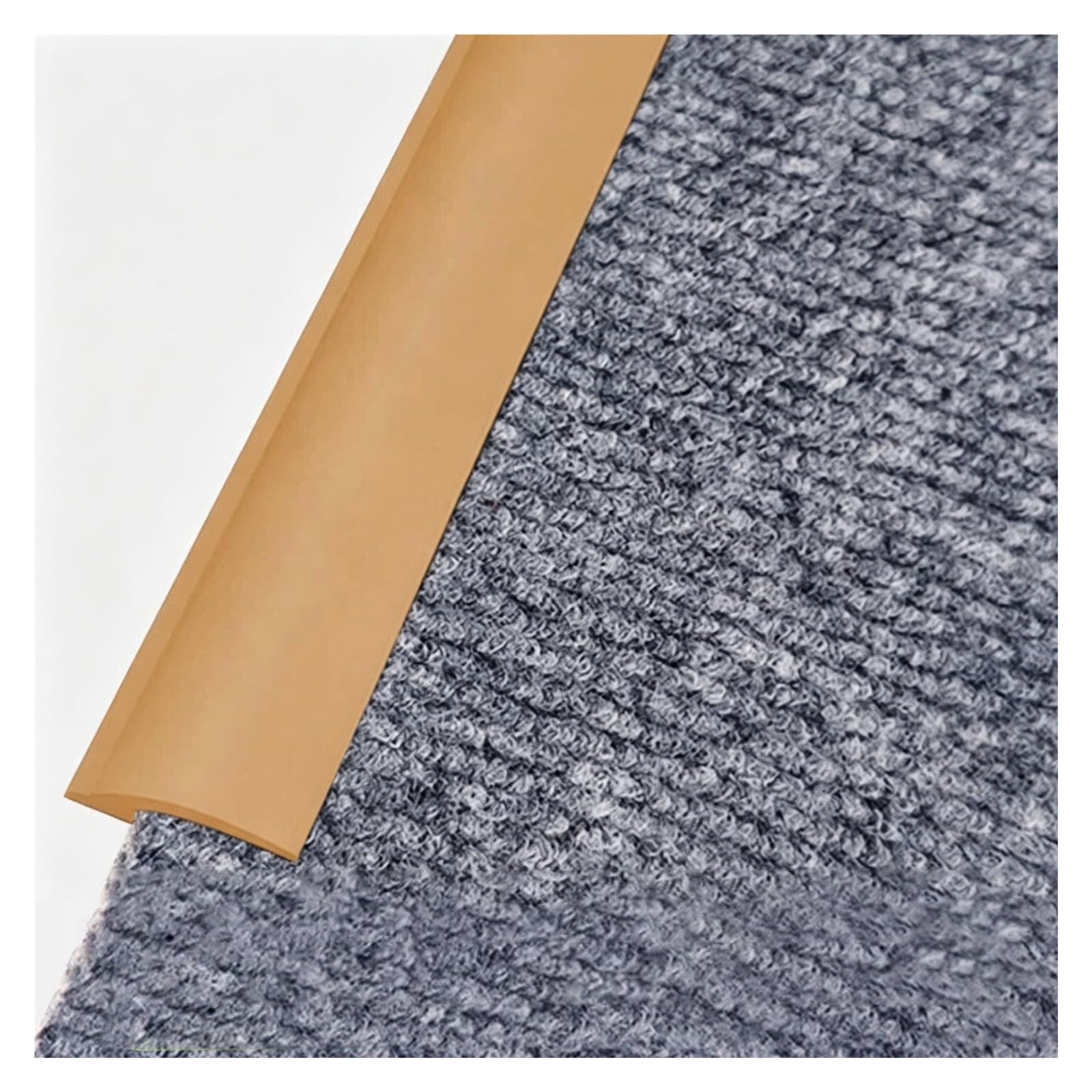 Djphofs Light Brown Self Adhesive Carpet To Tile Transition Strip, Cuttable Pvc Floor Divider Strips, Flexible Carpets Edge Trim For Wood Tile Vinyl Flooring(,5M/16Ft)