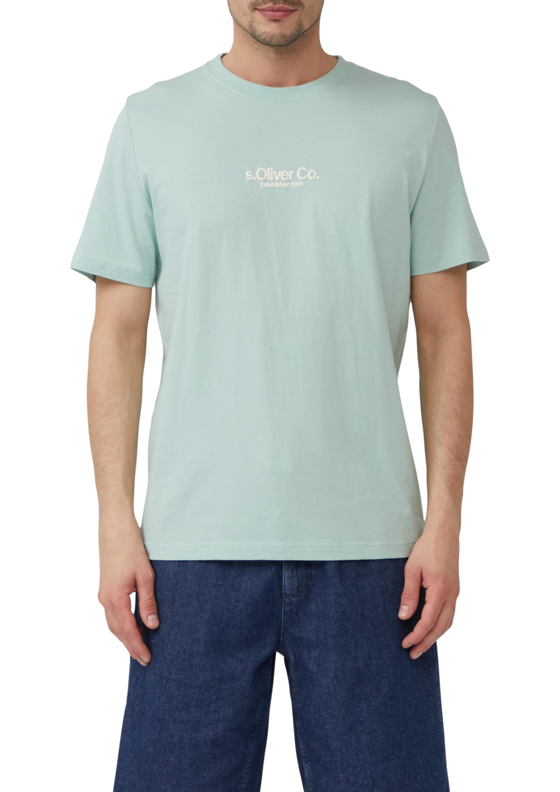 s.Oliver Men's 2166827 T-Shirt, Ocean Green, XL