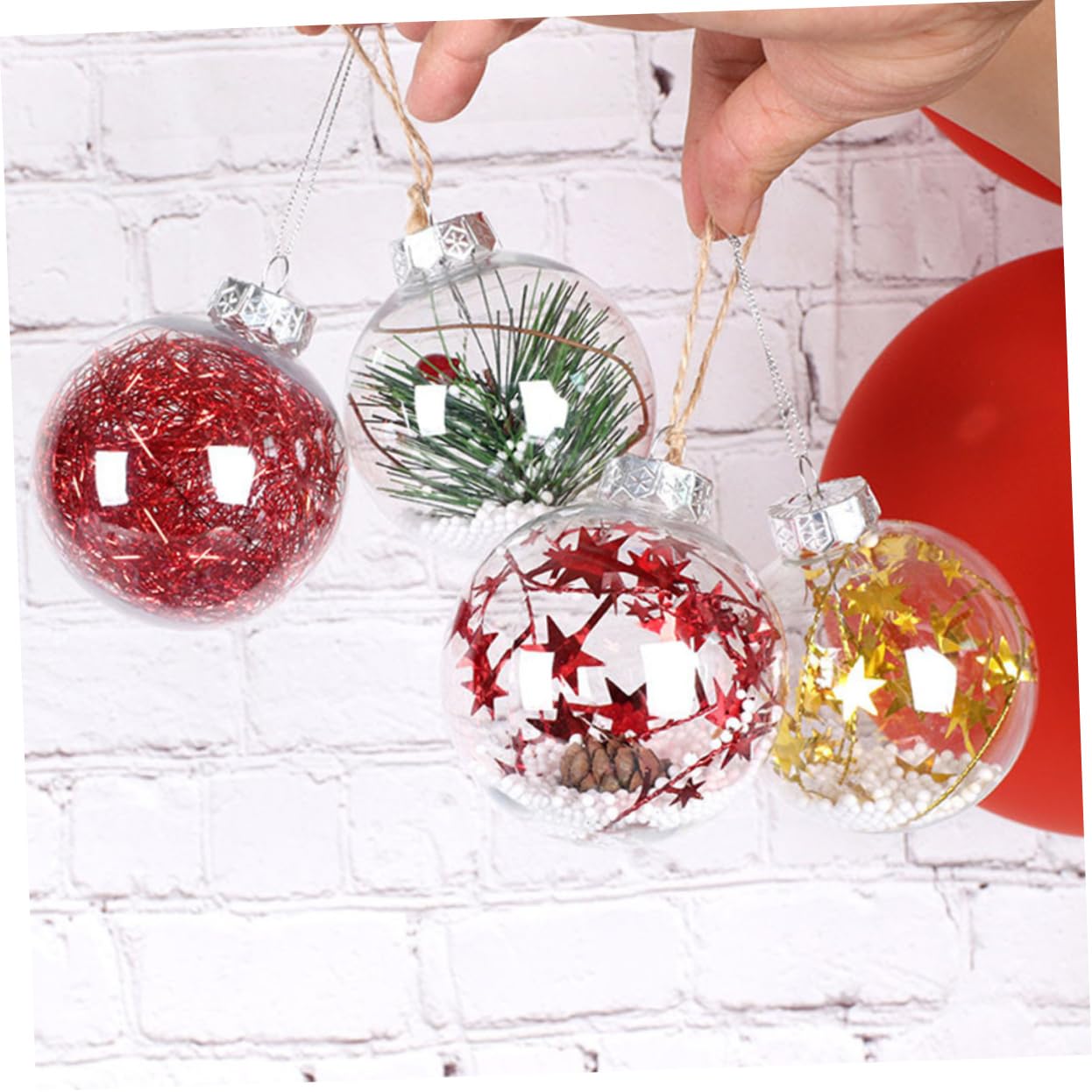 Zerodeko 20 Piezas Bola Transparente Bola Redonda Decoración Bola De Adornos Rellenable Adorno De Bola De De Navidad Claro Adornos De Navidad Bola Clara Hueco Árbol De Navidad