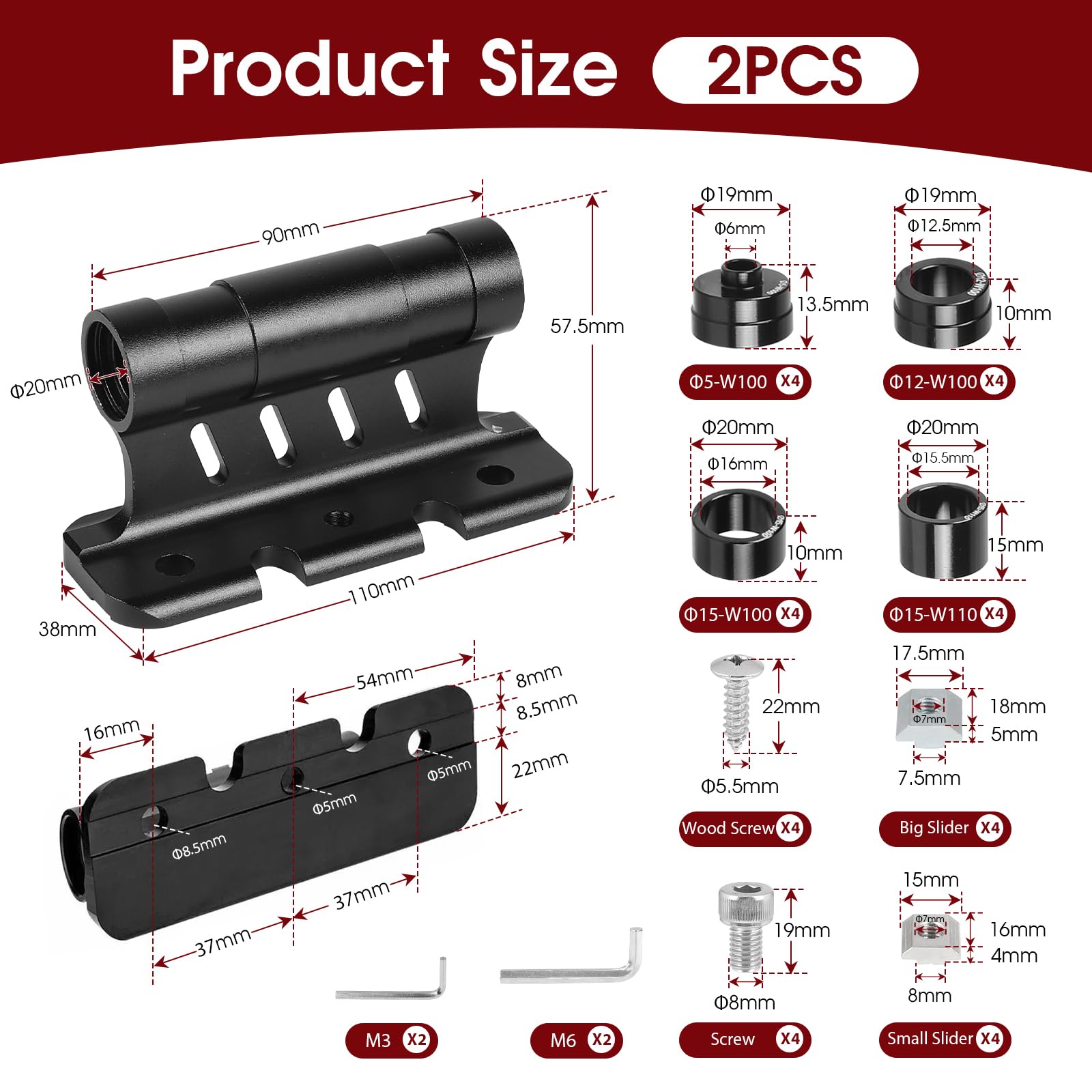 2 Stück Fahrradgabelhalterung Aluminiumlegierung Auto Fahrrad Dachträger Gabelhalterung Unterstützt Schnellspanner-/Thru-Axle-Montage für Ø5/12/15x100mm 15x110mm zur Outdoor-Reisen & Transport - 3