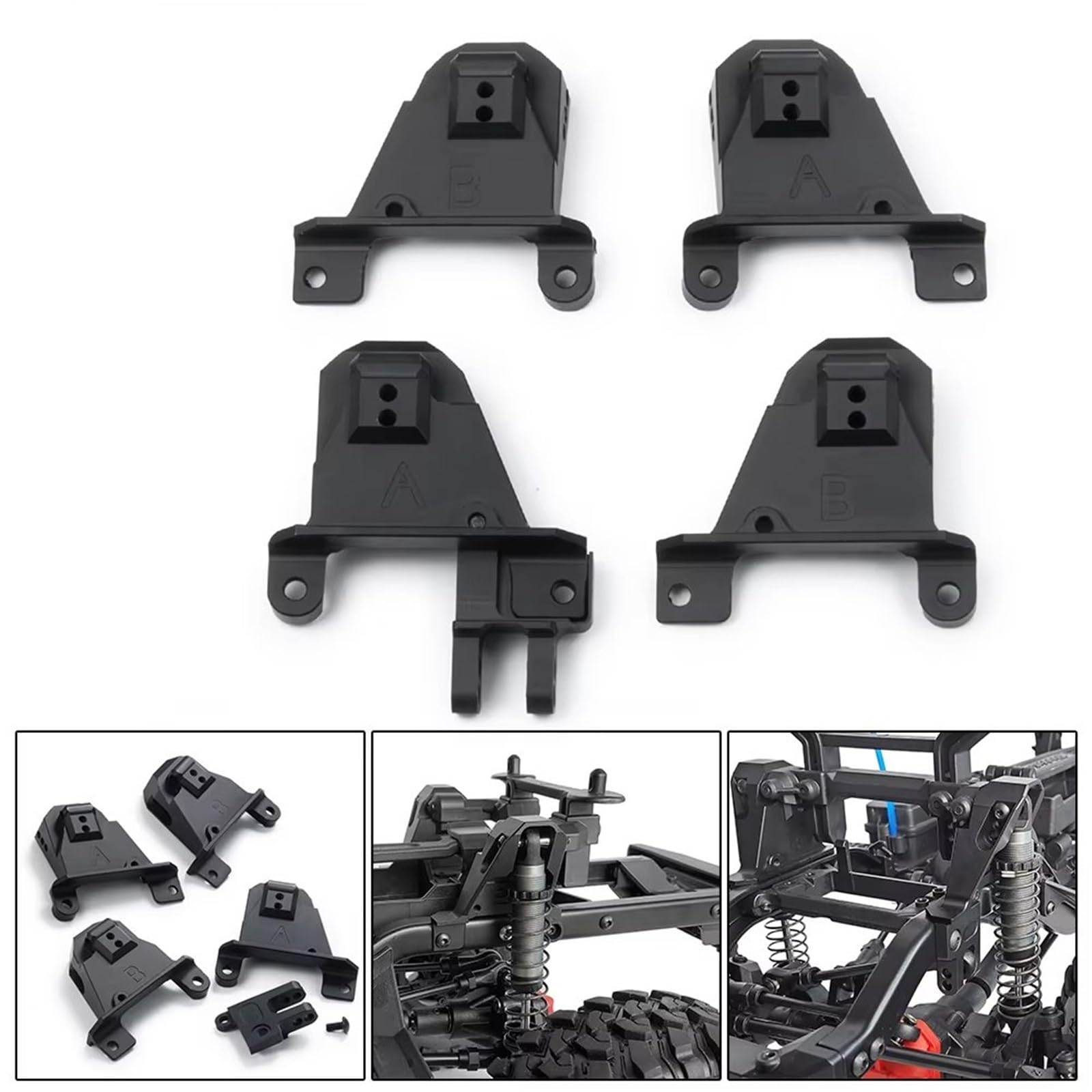 Compatible con TRX-4 1/10 Coche Trepador De Control Remoto Piezas Mejora Accesorios Repuesto 4 Uds Torres Choque Soporte Delantero Y Trasero Metal RC Mejoras