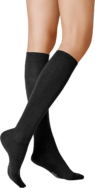 KUNERT Damskie podkolanówki Soft Wool Cotton miękkie, czarny, 35-38 EU