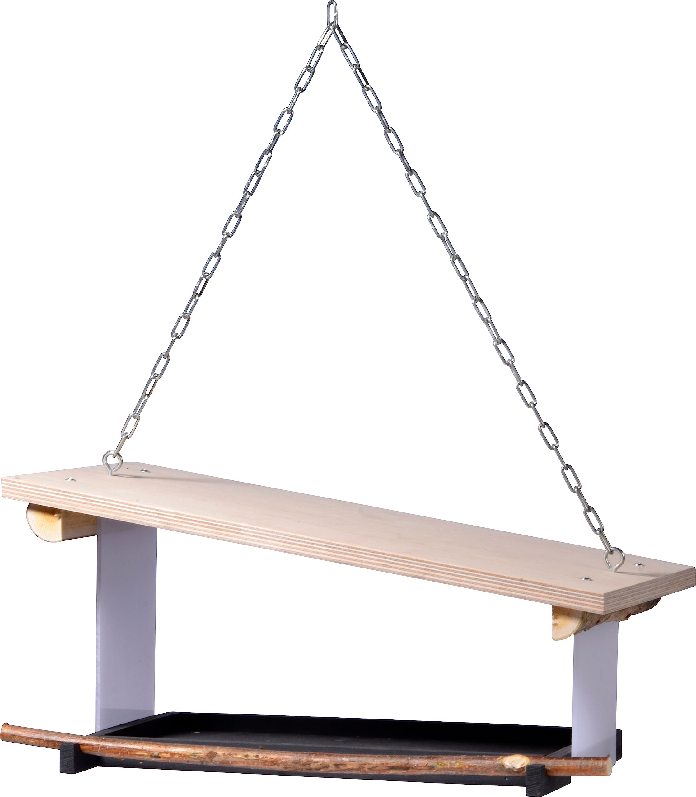 dobar® Design-Vogelfutterhaus Futura II hängend - Futterstation für Wildvögel - 38 x 22 x 18 cm - Weiß