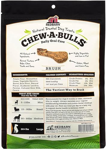 Miniatura 3 de Redbarn Pet Products Chew-A-Bulls (Talla: Grande, Forma: Cepillo, 6 unidades (Caja de 10))