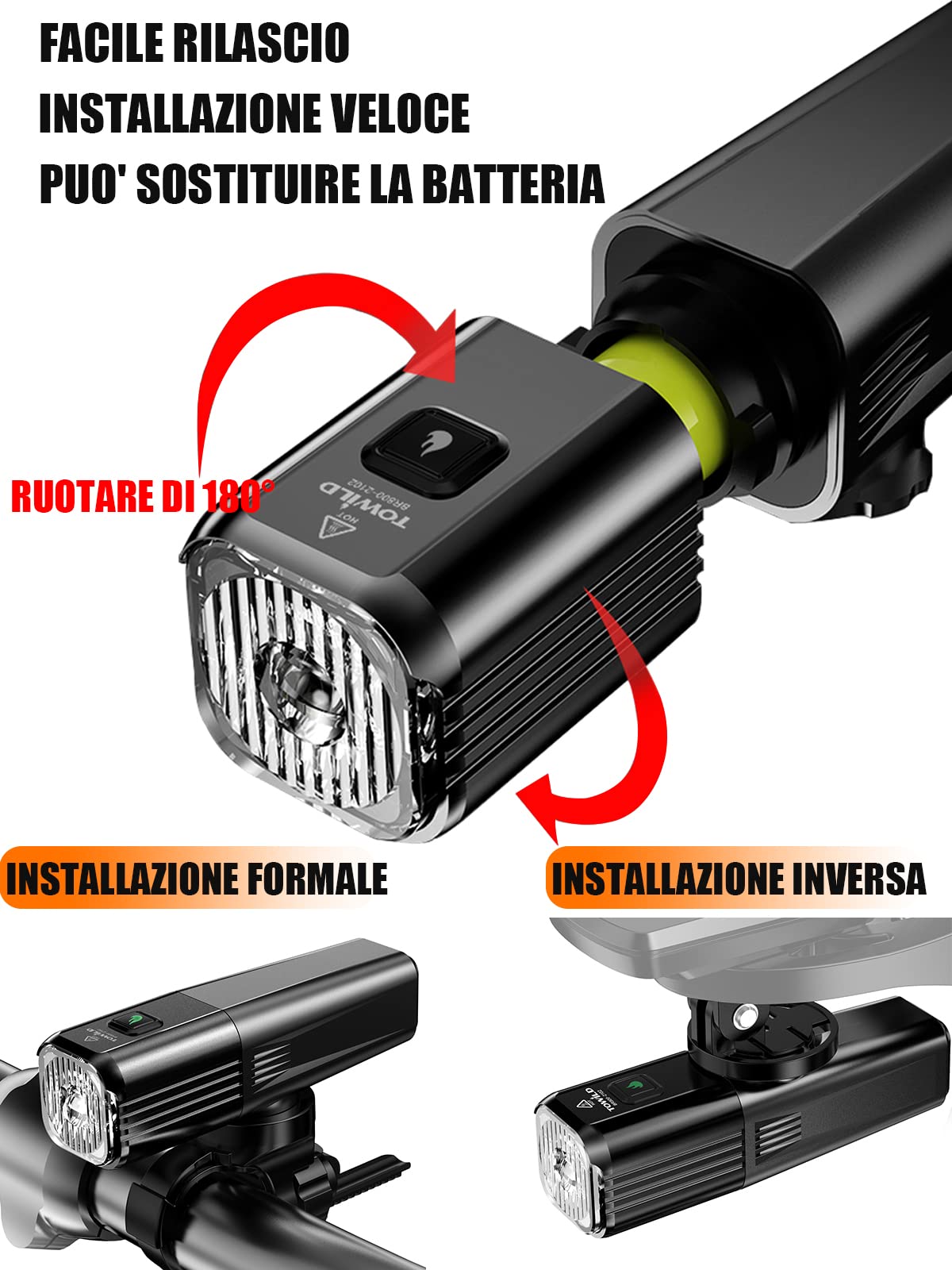 Kit éclairage Vélo Avant/arrière Rechargeable USB-C - 800 + 80 Lumens, 6 Modes, IP65 - Support Rapide, Léger 50g