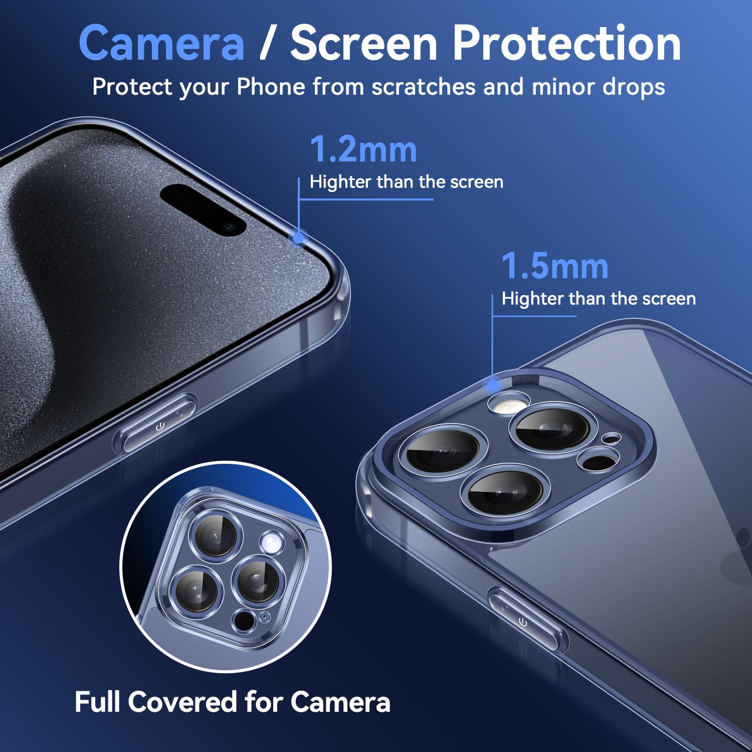 iVoler Anti Ingiallimento Chiaro Cover Compatibile con iPhone 15