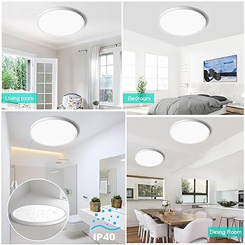 2 Pack LED Flush Mount Ceiling Light Fixture, 12 Inch 24W