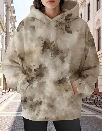 DMOYALA Womens Oversized Hoodies Japanese Art Printed Drawstring Hooded Sweatshirt Winter Fall Outfits with Pocket