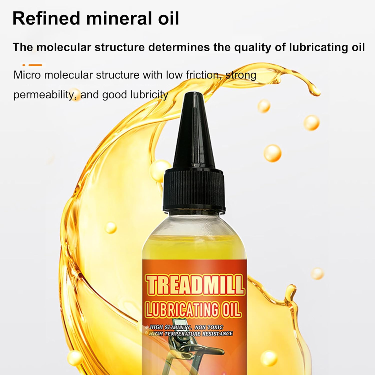Treadmill Belt Lubricant 100% Silicone Treadmill Lube High-Temperature Resistant Stable Non-Toxic Odorless Lubricant, with Application Tubes and Precision Screw Caps 3.5Ounces