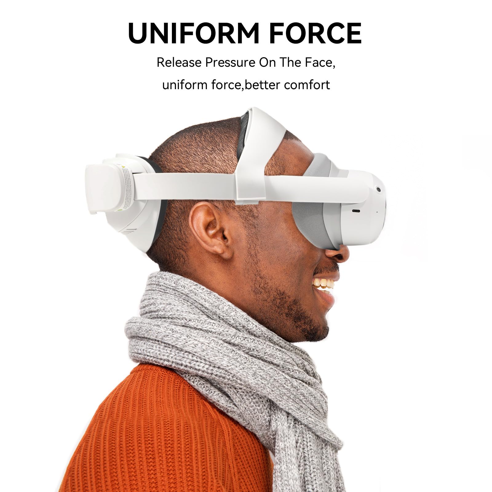 AMVR Elite Strap Sangle de rechange pour Pico 4 Ultra Support frontal amélioré Blanc