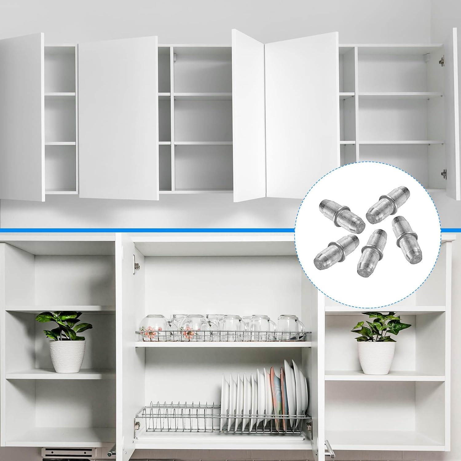 24 Pcs Shelf Bracket Peg 5x16mm Nickel Plated Holder Support Pins for Furniture Shelves Bracket