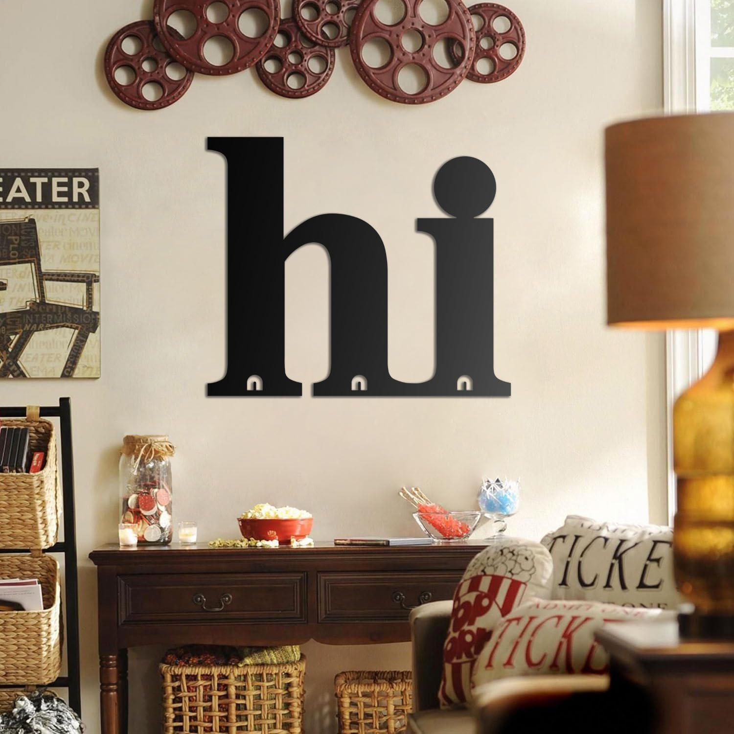 Hi Key Holder - Modern & Stylish Wall Mounted Key Hanger for Home or Office - Decorative Metal Key Rack (Multiple Sizes) (35.4"x29.9")