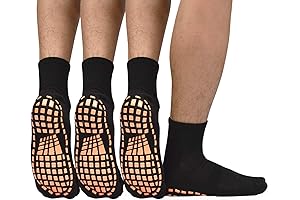 Anti-Skid Men's Non-Slip Grip Socks in Sizes 10-13