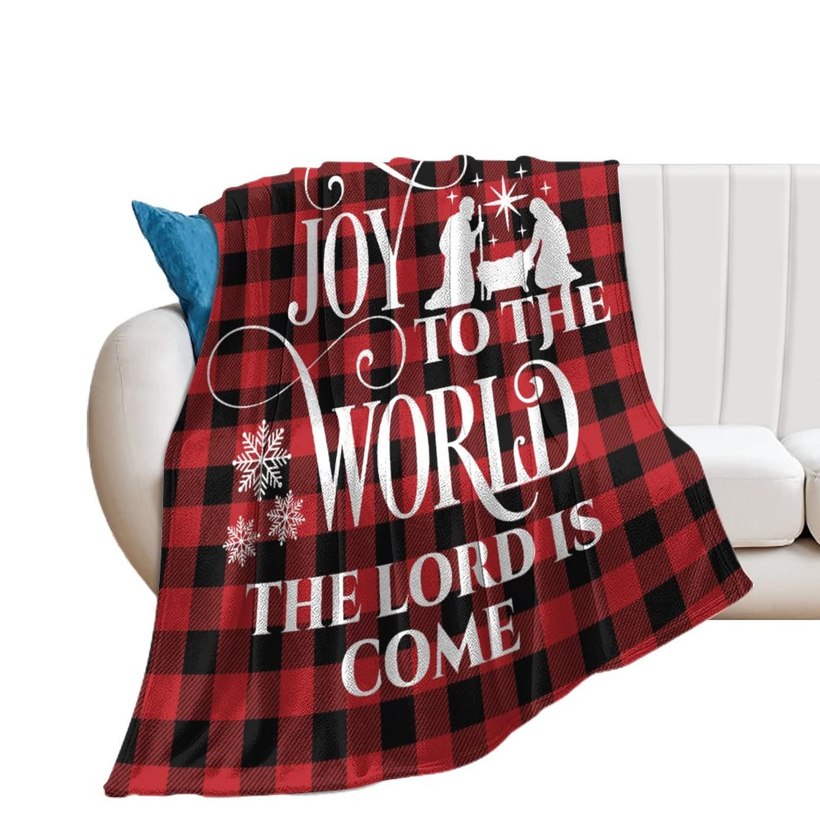 Couverture Joy to The World plaid chaud en flanelle pour des soirées cocooning au salon
