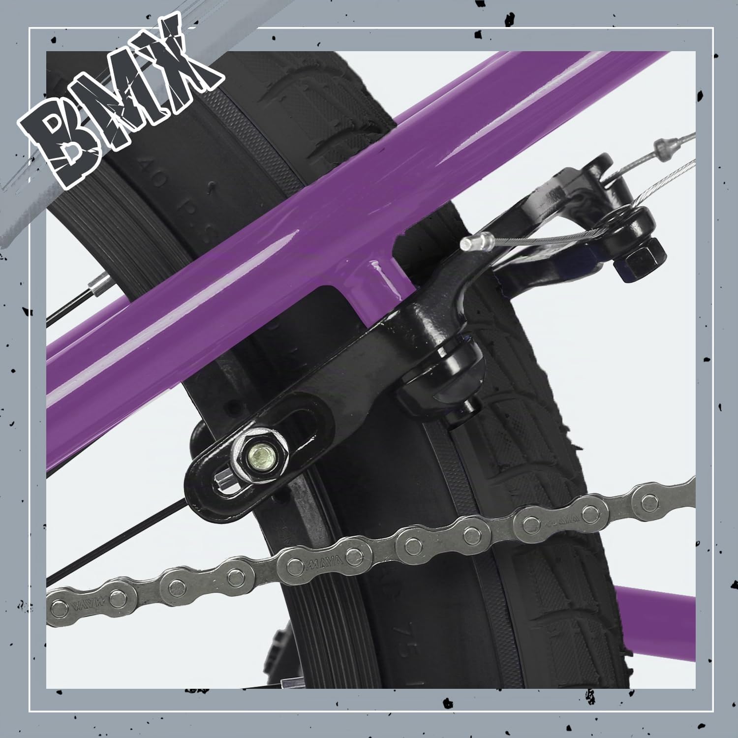 AVASTA 20 Pulgadas Freestyle niños BMX Bicicleta para 6 7 8 9 10 11 12 13 14 años niños niñas Adultos jóvenes y Principiantes con 4 Peg,púrpura