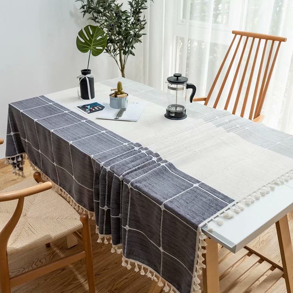 Amazon｜テーブルクロス 青、白、緑のグリッド チェック柄 90x140cm
