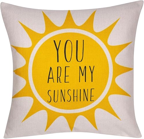 Your My Sunshine - Funda de almohada decorativa de 18 x 18 pulgadas con texto My Sunshine