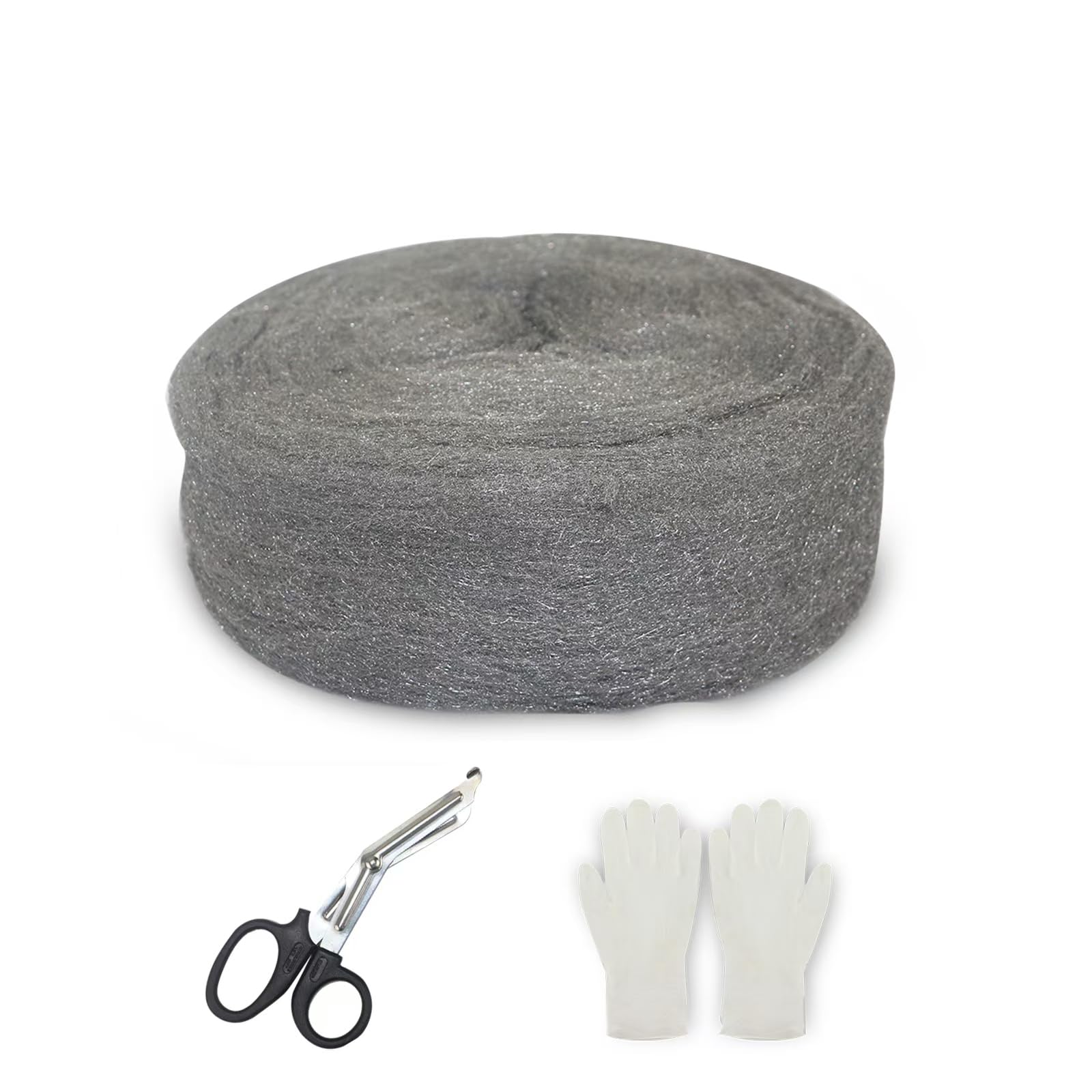 MOGRQAP Laine D'Acier 0000 Anti-Rongeurs 20m - Paille De Fer Pour Bloquer Souris, Nettoyage, Polissage Bois Et Métaux
