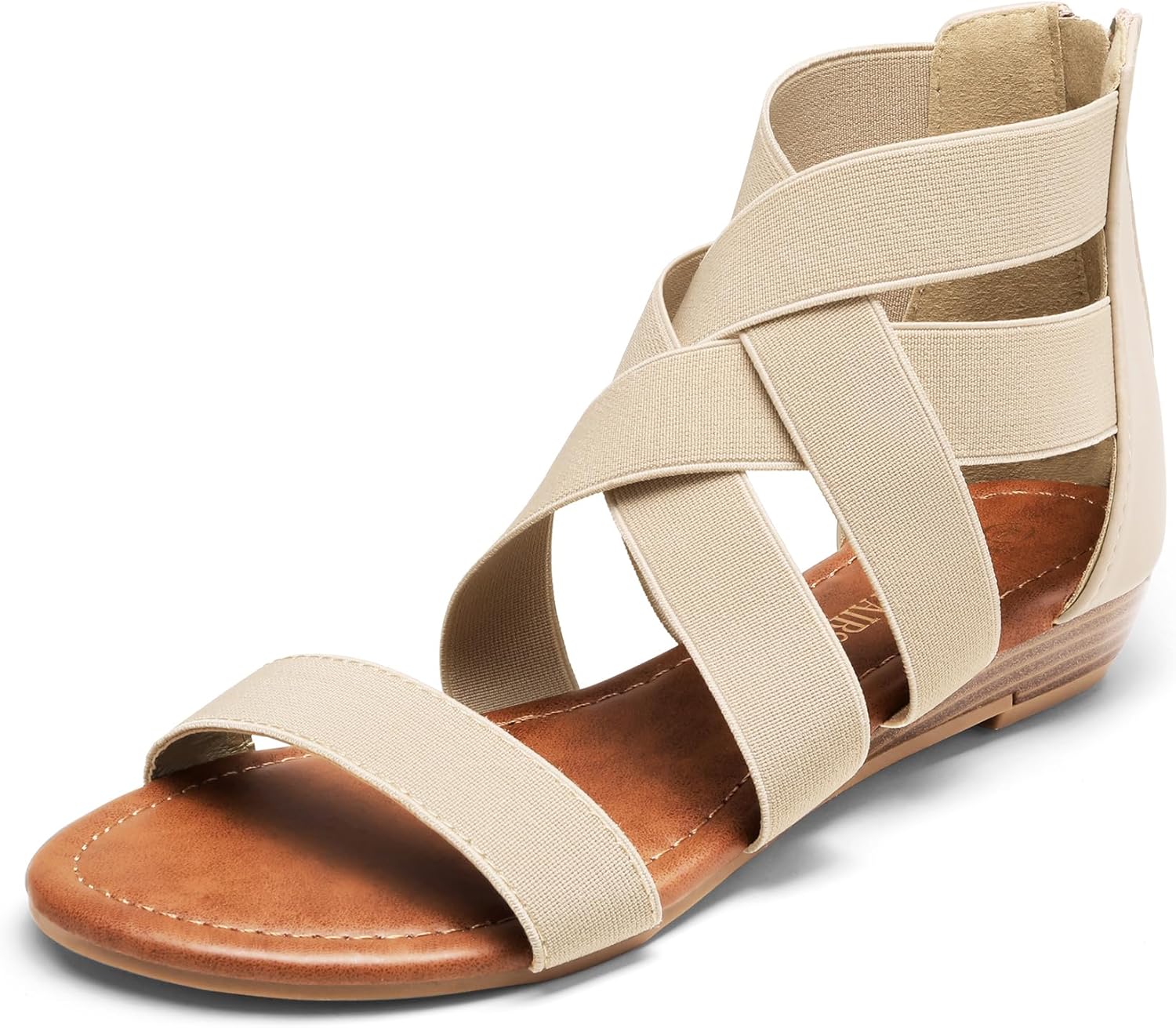 DREAM PAIRS Women's Elastic Ankle Strap Low Wedges Sandals