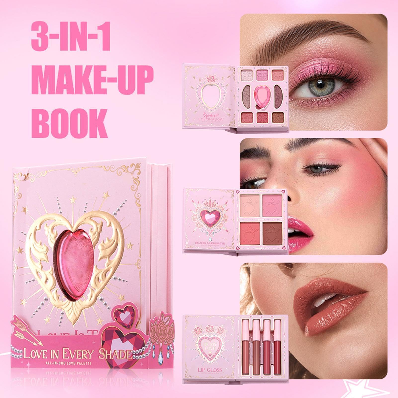Palette di ombretti per il trucco, blush a lunga durata | Illuminante viso da viaggio per donne, amanti della bellezza, routine quotidiana, feste, matrimoni, occasioni speciali