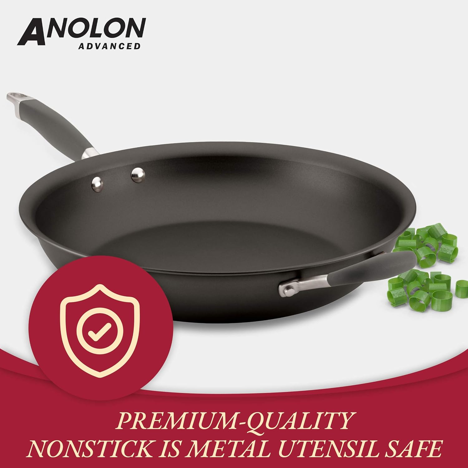Anolon Advanced Hard Anodized Nonstick Frying Pan / Fry Pan / Hard Anodized Skillet - 8 Inch, Gray: Small Skillet: Kitchen & Dining