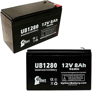 2x Pack - Replacement for APC SMART-UPS 700 SU700INET Battery - Compatible UB1280 Universal Sealed Lead Acid Battery (12V 8Ah 8000mAh F1 Terminal AGM SLA) - Includes 4 F1 to F2 Terminal Adapters