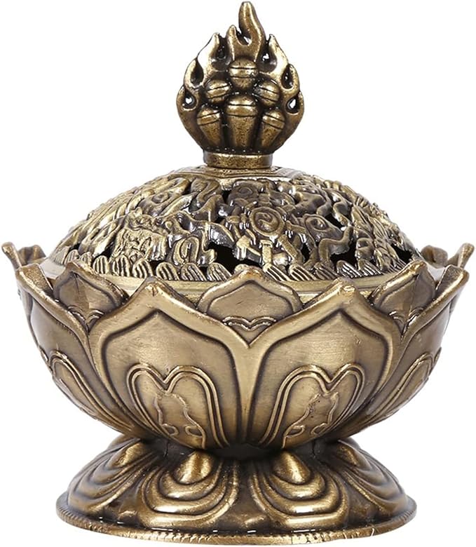 Classic Lotus Incense Burner,Super Mini Lotus Cone Incenses Holder,Incense Burner Holder, 2.08