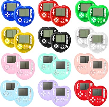 SSZS 30Pcs Video Game Party Favors for Kids, Valentines Day Gifts Party Favors Video Game Keychain Birthday Party Supplies Return Gifts for Birthday Party Decorations Classroom Prizes