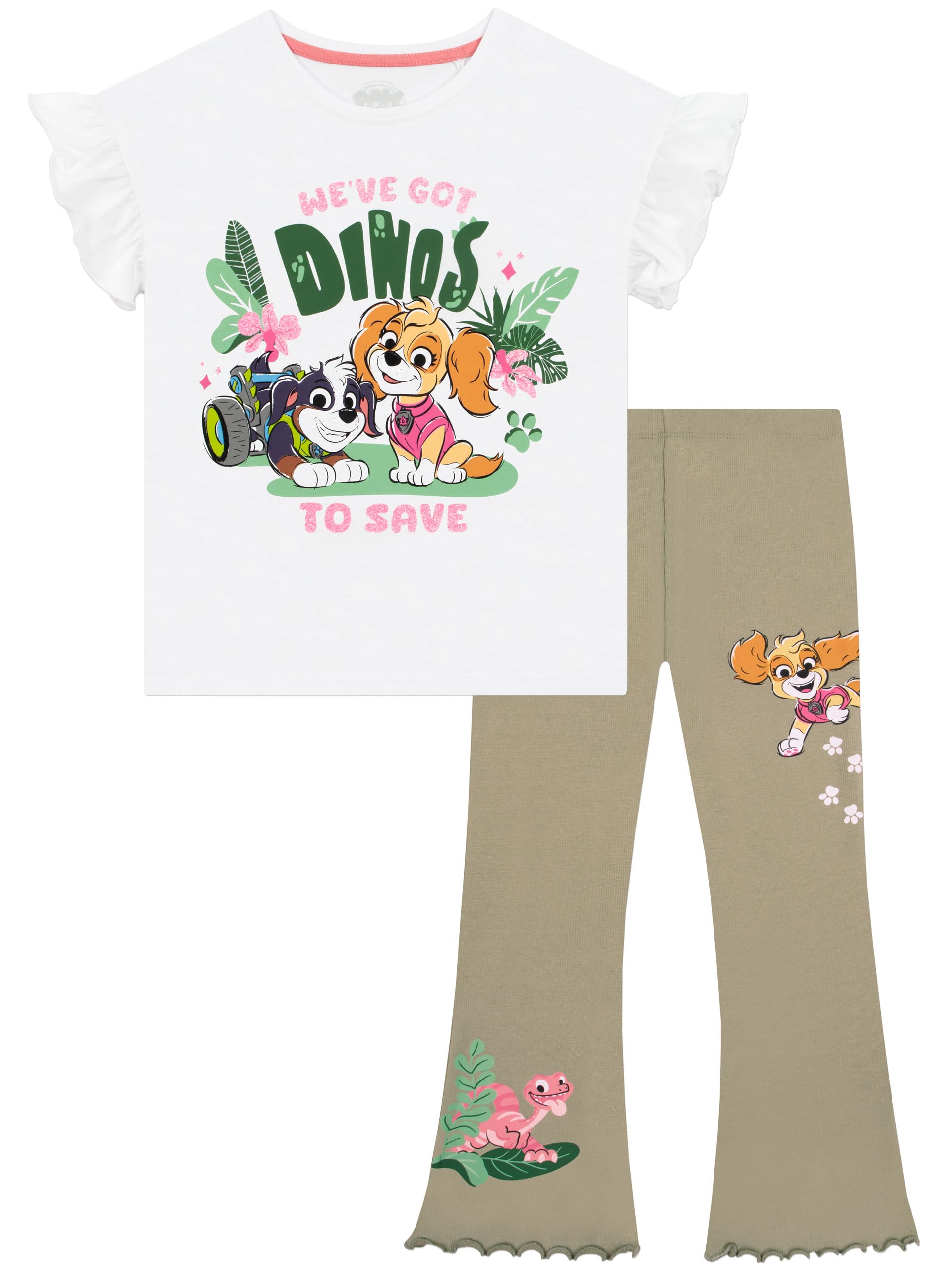 Paw Patrol Girls T Shirt & Flared Leggings Skye And Rex, Multicolour 5-6 Years
