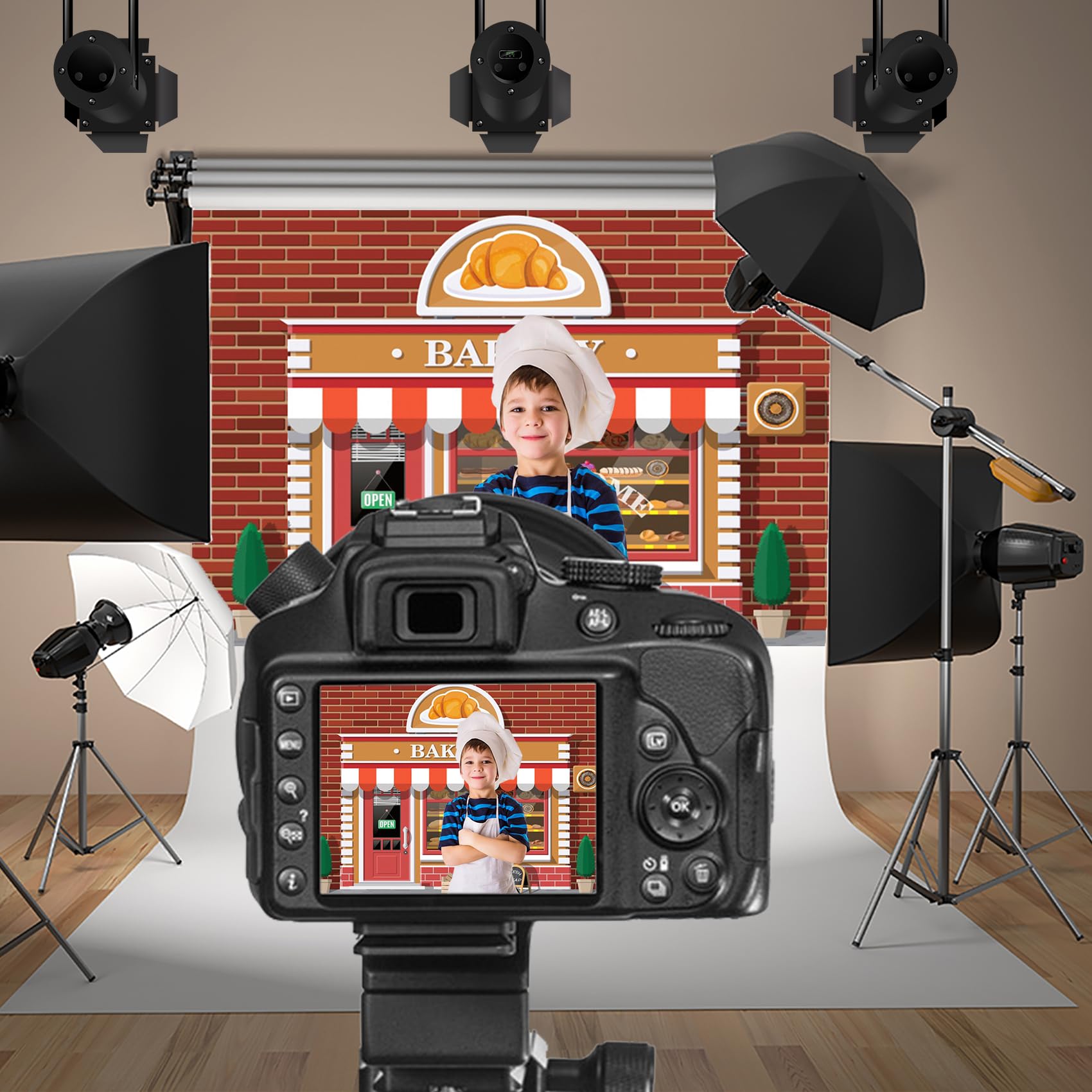 Fotohintergrund Bäckerei – 3 X 2,4 M, Vinyl, Mit Backmotiven