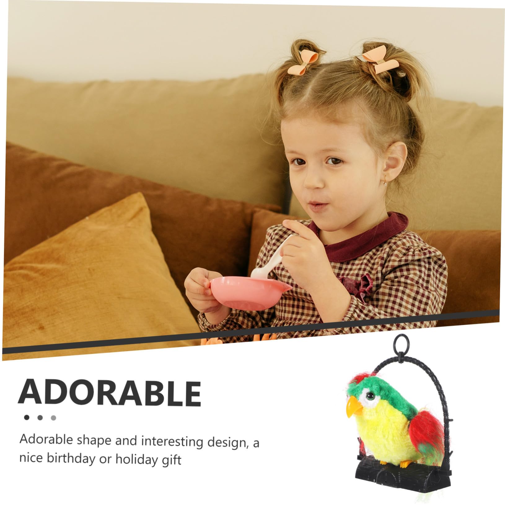 Juguete Educativo Loro Parlante Grabación y Repetición de Voz, Felpa y Plástico, Diseño Adorable para Niños y Decoración del Hogar