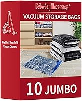 Vista 8 de Bolsas de almacenamiento al vacío 10 combo (5 jumbo/5 grandes), bolsas de embalaje de plástico, bolsas ahorradoras de espacio para ropa, almohadas