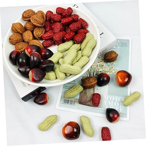 Miniatura 7 de 60 piezas de castañas chinas, adornos de tuerca simulada, decoración creativa de escritorio, accesorios de fotografía, tienda para el hogar, tamaños