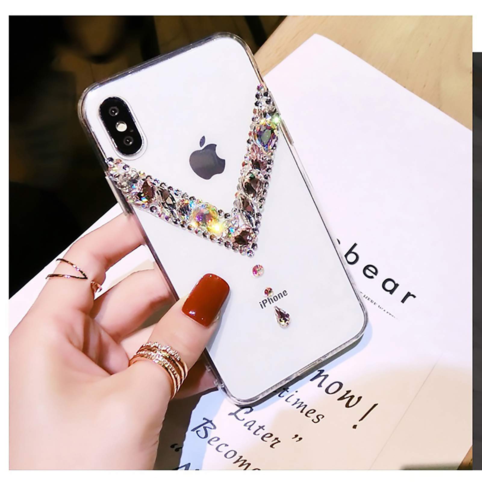 Handyhülle Für IPhone 13 Mit Strass – Transparente TPU-Hülle Mit Glitzer, Kameraschutz