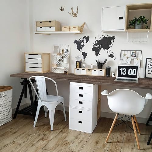 Miniatura 44 de Kaboon Mesa universal de 45.67 x 23.62 pulgadas, escritorio sólido de una pieza, encimera de melamina reversible, escritorios dobles, escritorio en