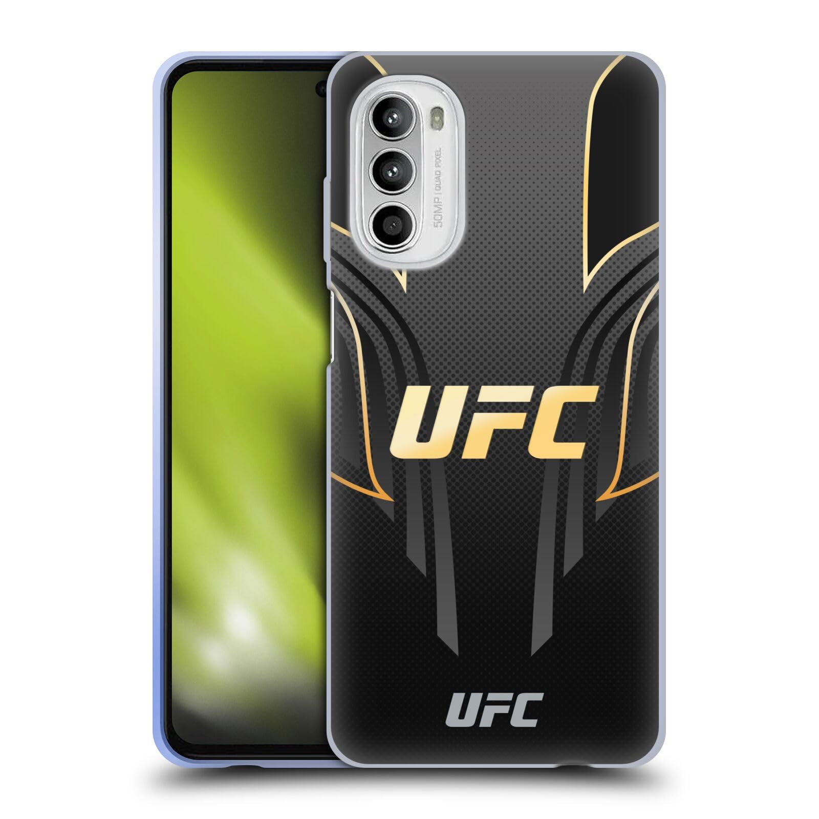 Head Case Designs Officially Licensed UFC Black Gold Jersey Logo Soft Gel Case Compatible with Motorola Moto G52