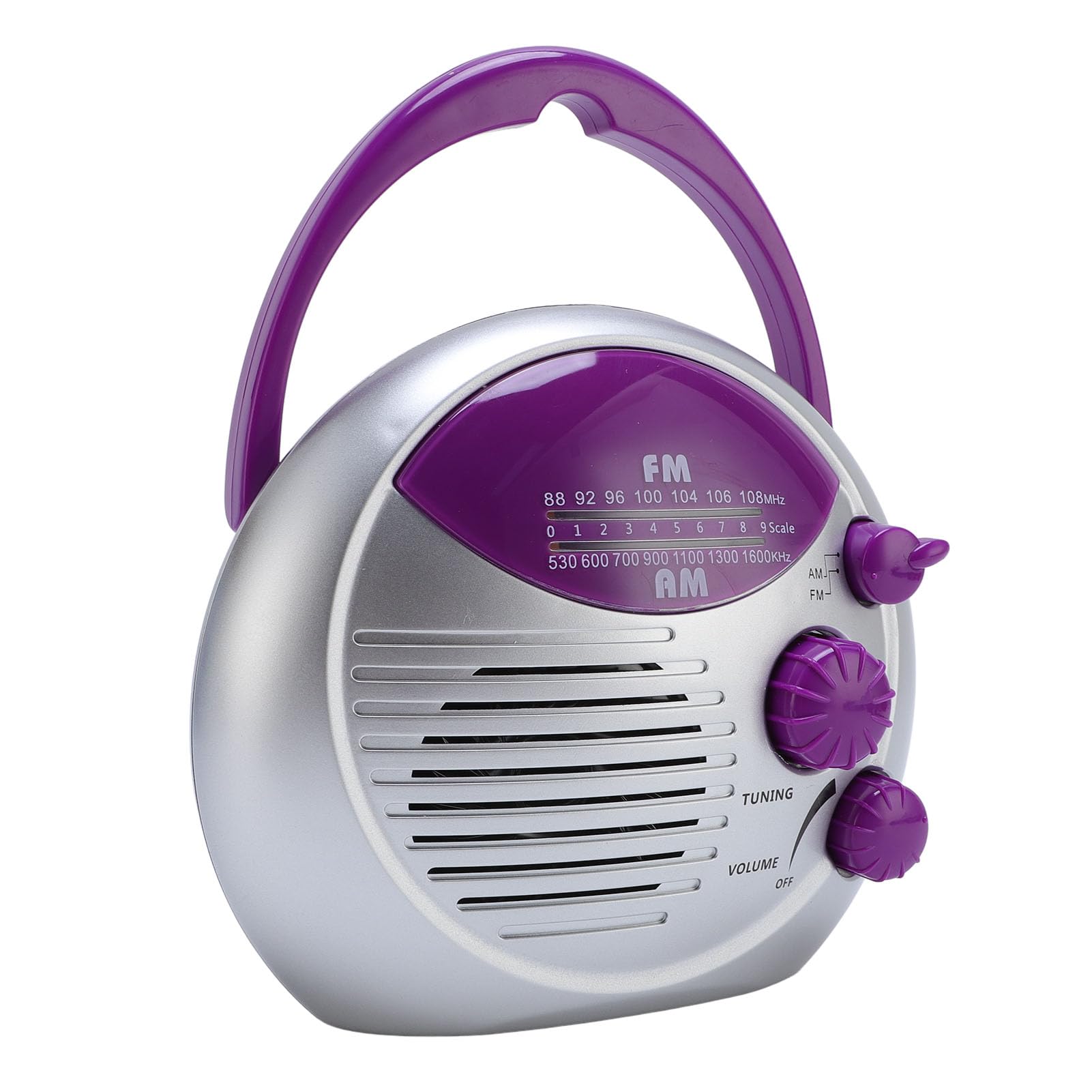 Water Proof Shower Radio with AM FM Tuner, Battery Powered Portable Radio for Bathroom, Kitchen, or Outdoors – IPX4 Anti Splash with Hanging Hook Design