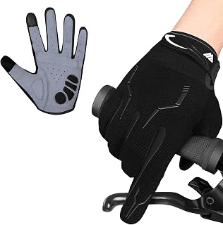 WESTWOOD FOX Full Finger Cycling Gloves Men Women - Padded MTB BMX Bike Gloves Touchscreen Anti-Slip Grip Comfort