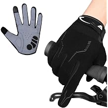 Cycling Gloves for Men - Full Finger BMX &amp; Mountain Bike Gloves with Touchscreen, MTB, Padded Anti-Slip Grips for Men, Women &amp; Wheelchairs
