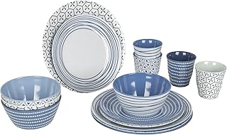 Bo-Camp Melamine Camping Tableware Set Mix & Match Dinnerware Plates Cups 16 Pieces