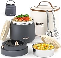 Vista 14 de Termo para alimentos calientes para adultos, 40 onzas, recipientes térmicos de sopa de boca ancha con aislamiento al vacío, frasco de comida