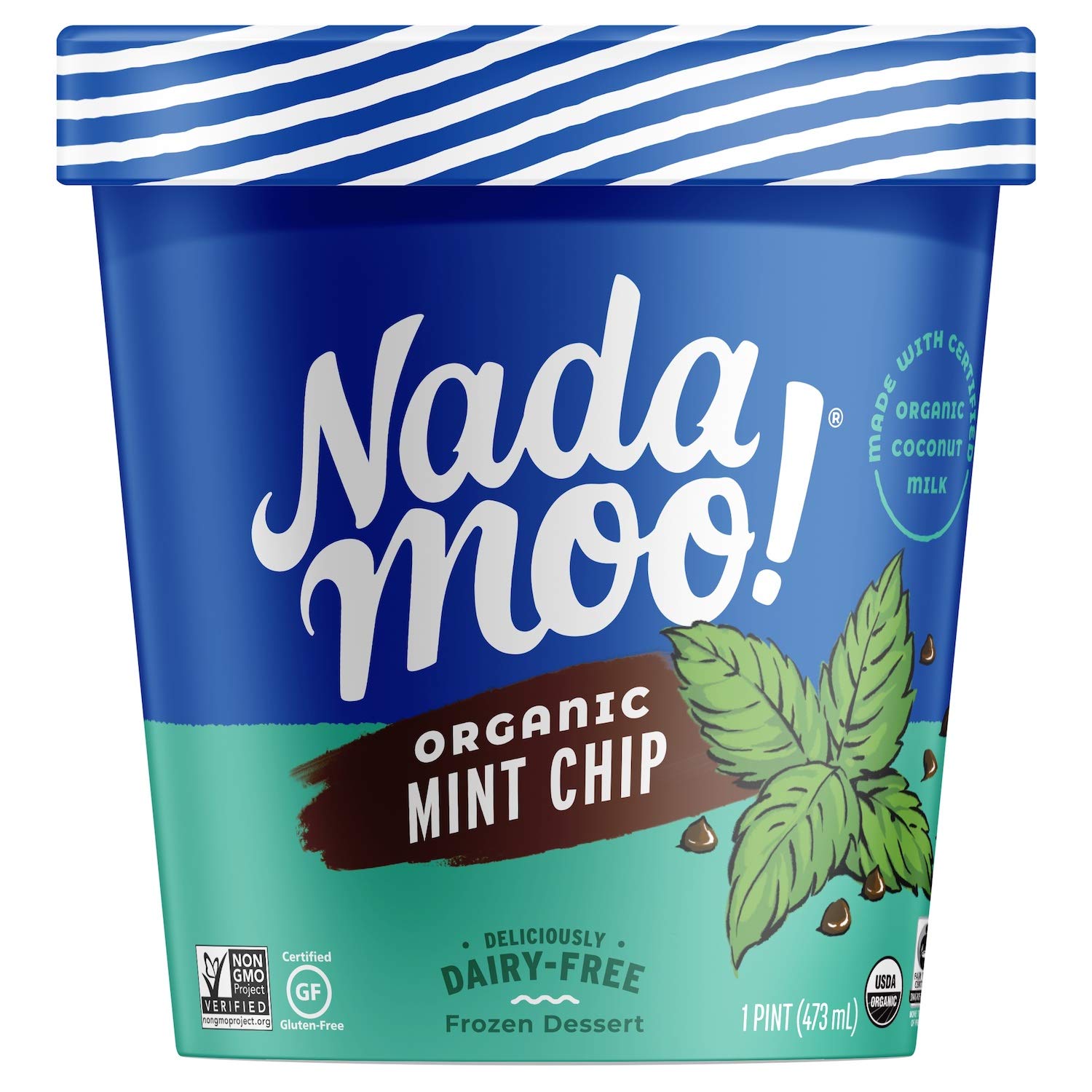 NadaMoo! Dairy-Free Ice Cream, Organic Mint Chip, 16 oz (Frozen)