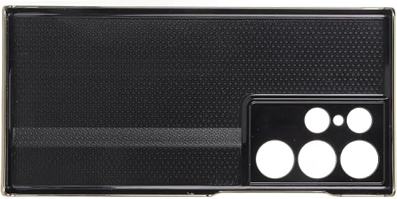 Plating Frame Leather Case for S23 Ultra with Check Design - Soft Smart Phone Case for Work and Everyday Use