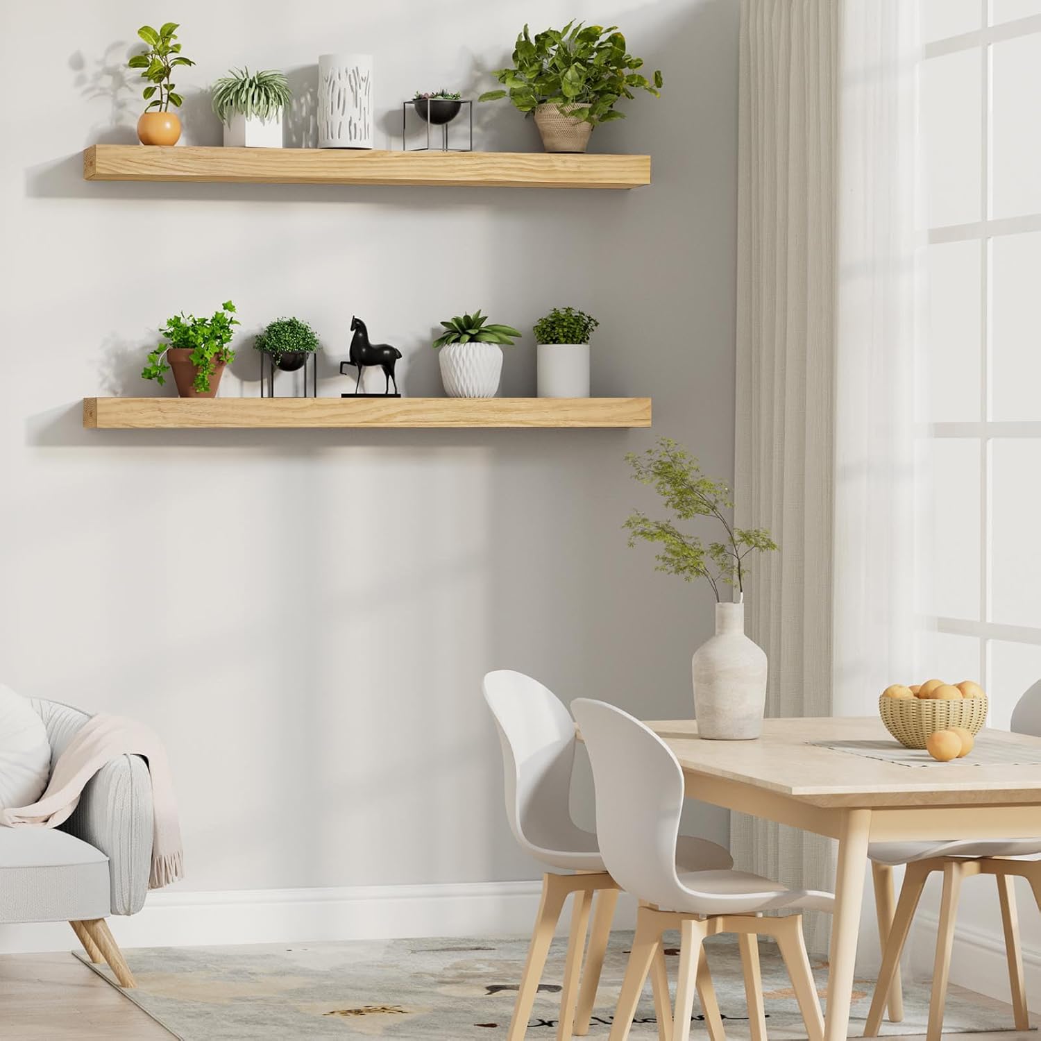 LOVMOR Fireplace Mantel 72" Wood Mantels for Over Fireplace,Wall Mount Fireplace Mantel Shelves,Mantels Over Fireplace | 72" x 8" x 3"-Aged Oak