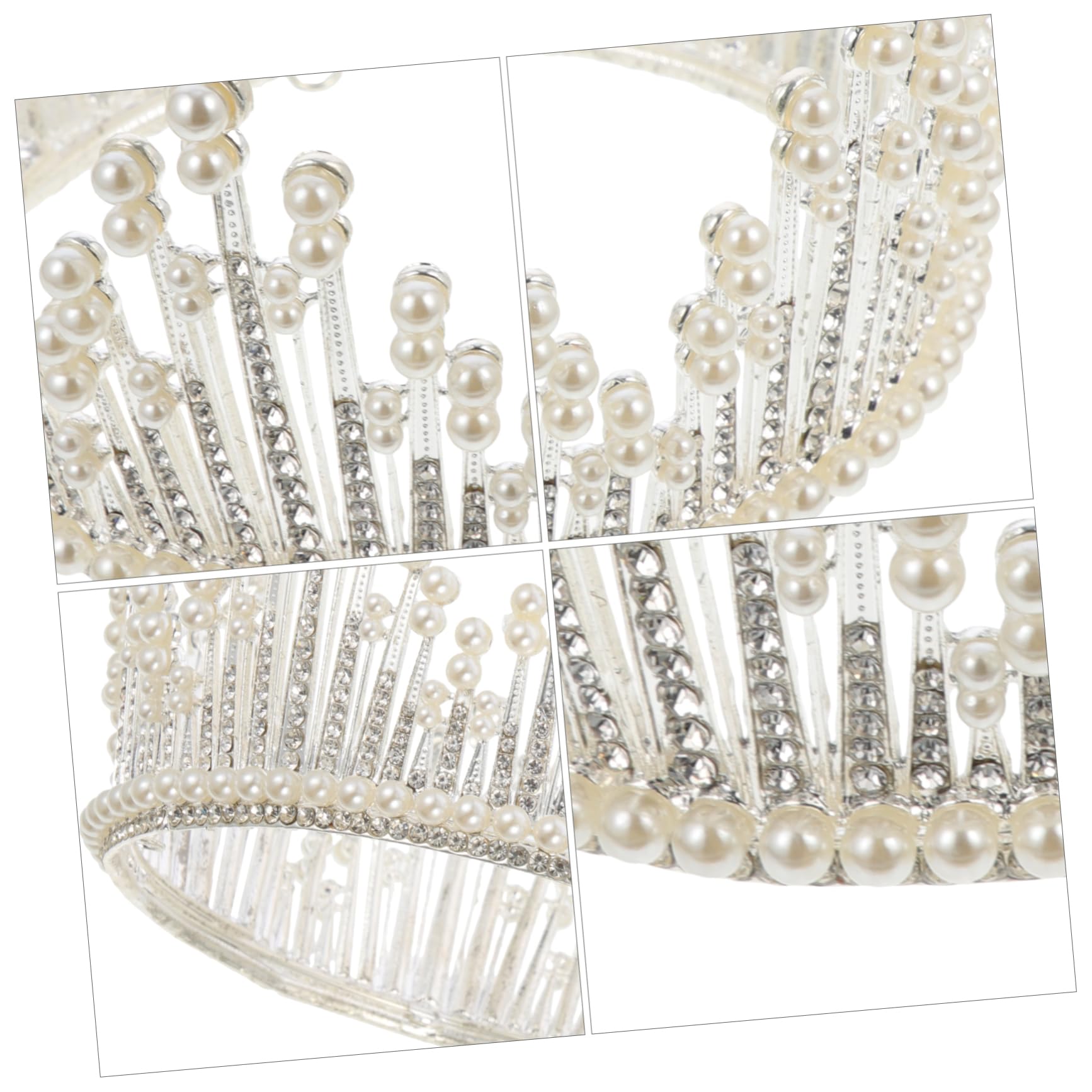 Tocado de Novia de Perla Plata para Fotografía y Fiesta de Mujeres | Diadema Barroca, Brillo Distintivo y Estilo Chic, Accesorio para Boda y Prom, Adorno Capilar Elegante