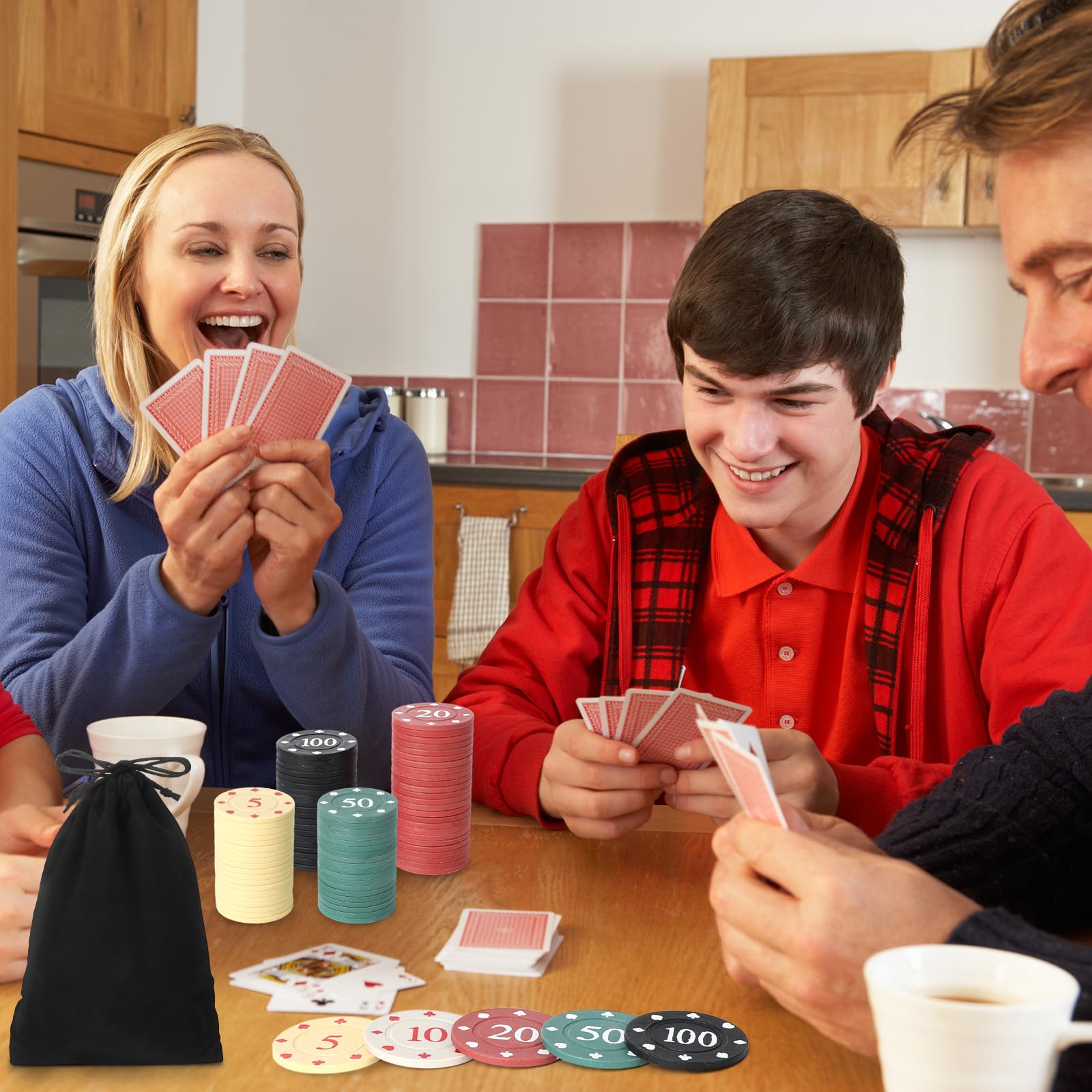 120 sztuk żetonów do pokera, zestaw żetonów do pokera i czarna aksamitna torba, zestaw do gry na imprezę, blackjacka, gry w kasynie